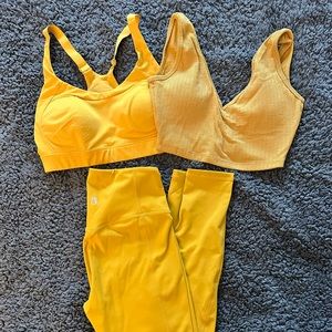Set of 3- Mustard Yellow Gymshark and Buffbunny Activewear
